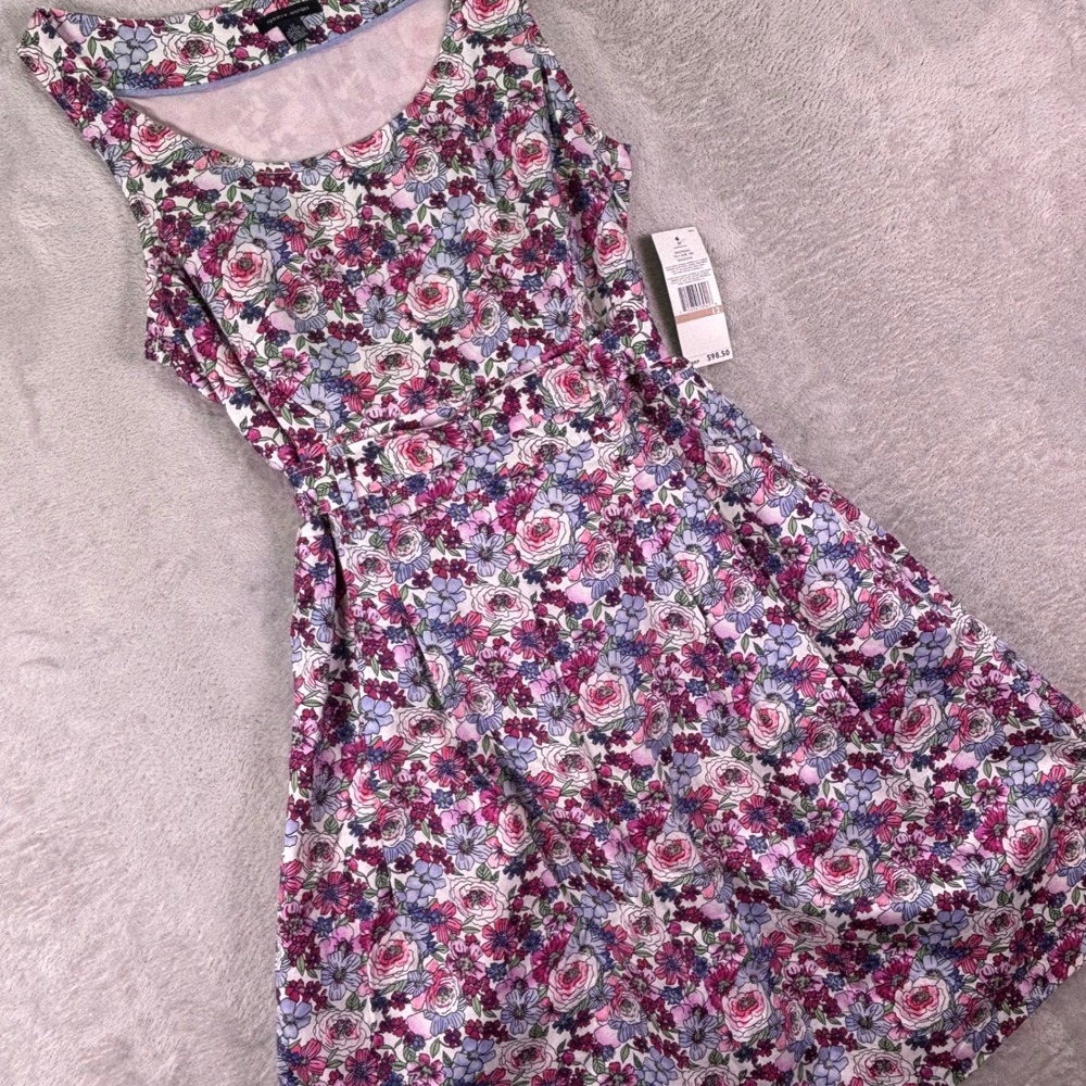 Floral Sleeveless Fit & Flare Dress in Pink and White